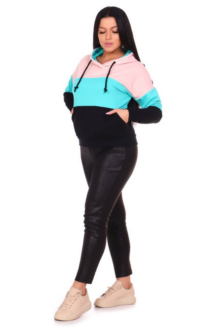 Фото товара 21765, цветная толстовка с капюшоном